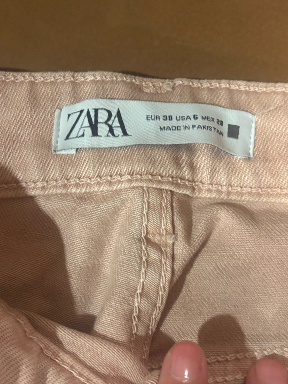 Zara peach/pink straight leg jeans